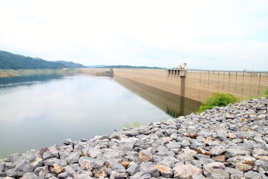 Backside of Khun Dan Prakan Chon Dam, Nakhon Nayok, Thailand