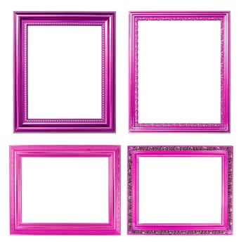 4 pink frame on white background