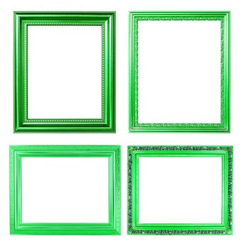 4 green frame on white background