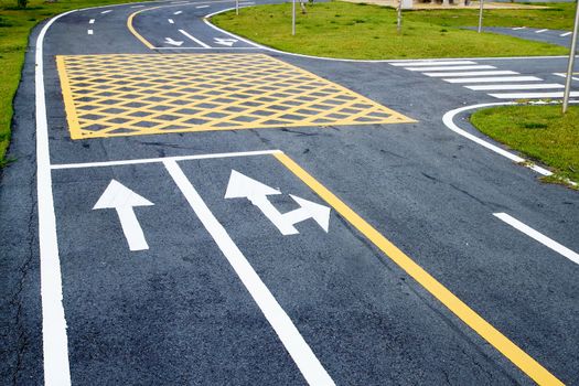 small road and traffic markings