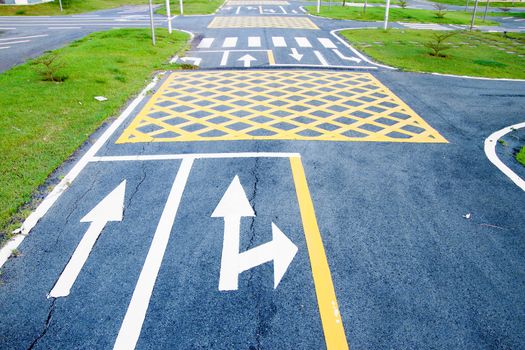 small road and traffic markings