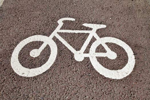 Bike lane sign on a cycle track