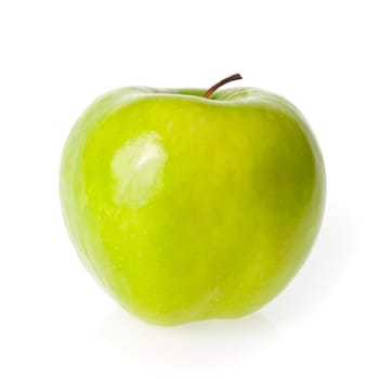 Fresh green apple on white background