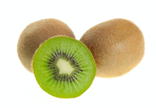 Fresh Kiwifruits on white background