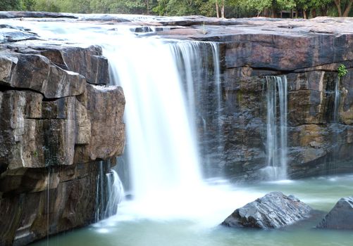 waterfall Tadtone in climate forest, Chaiyaphum Province in Northeast of Thailand