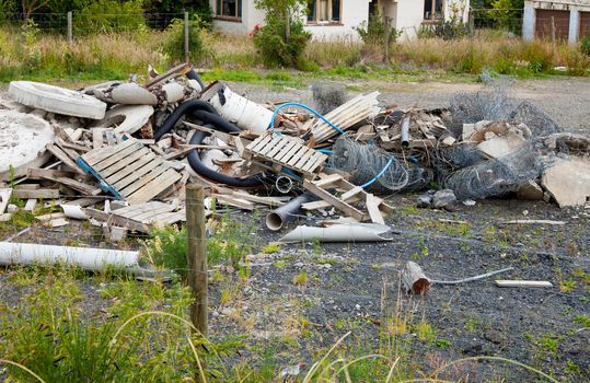 Roadside dumping of construction debris and rubbish