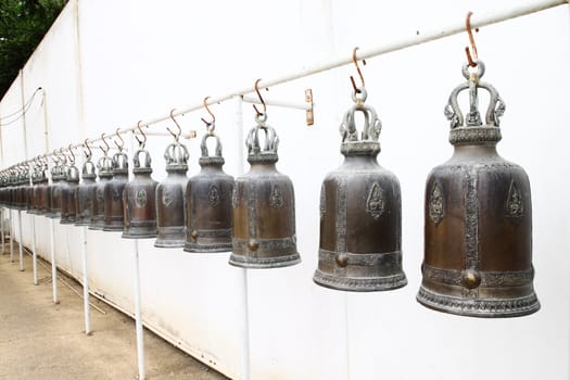 Bronze bell in the traditional thai temple