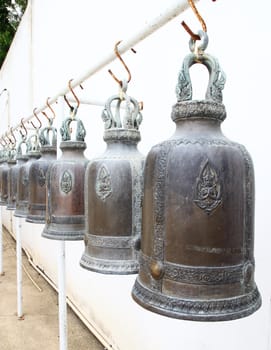 Bronze bell in the traditional thai temple