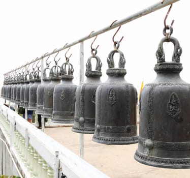 Bronze bell in the traditional thai temple