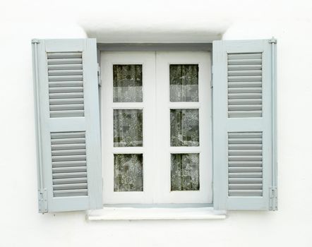 Greek Style windows  on white wall