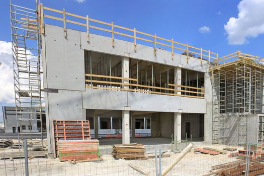 scaffolding on a construction site housing housing estate