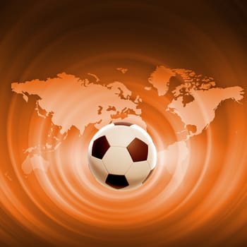 Black and white football or soccer ball, colour illustration