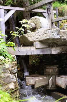 Millstone of an old mill, old architecture