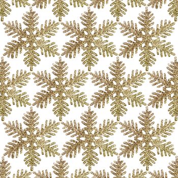 Christmas Glitter Snowflake isolated on white background , seamless.