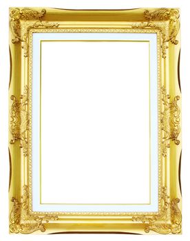 golden frame picture on white background