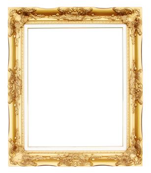 golden frame picture on white background