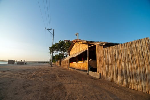 Cabo de la Vela, town in Colombia, bathed in golden light