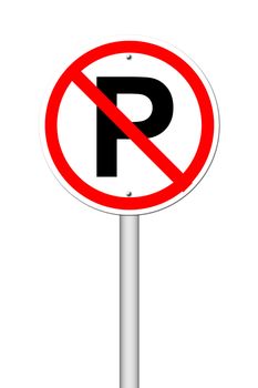 No parking sign on white background