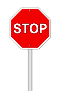 stop sign on white background