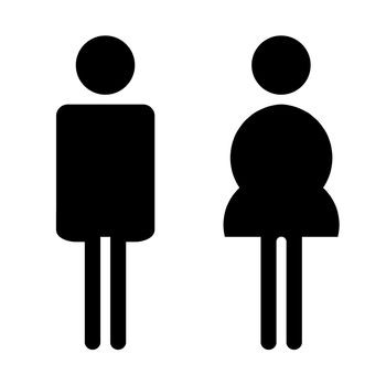 Male and female sign on white
