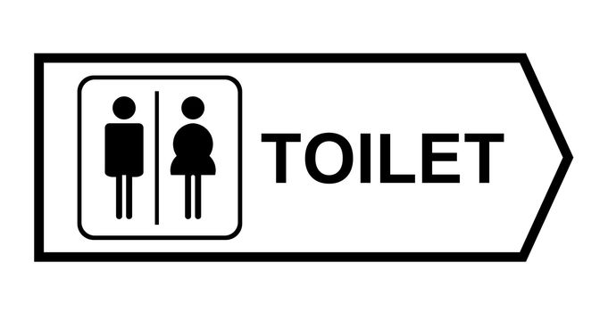 Toilet sign on white background