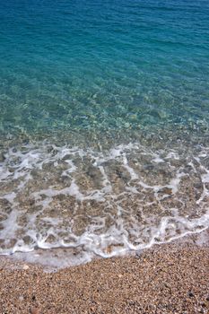 beach and blue sea in Spain. Mediterranean Sea