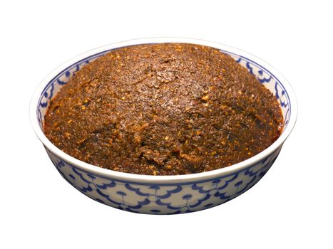 close up of a bowl of thai chili paste