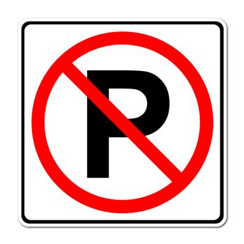 No parking sign on white background