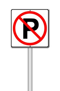 No parking sign on white background