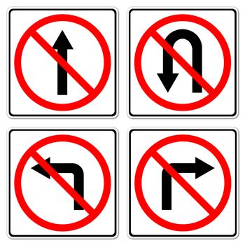 4 Do not do on red circle traffic sign on white background