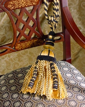 great design of fabric and tassel on the asian style chair