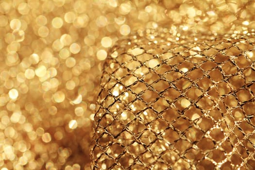 Lustrous elegant golden fabric - macro