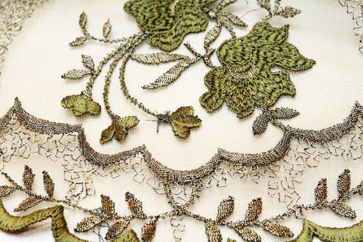 Green textile background - detail