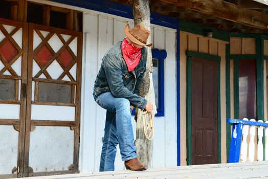 SOUTH WEST - A cowboy takes time to rest and reflect.