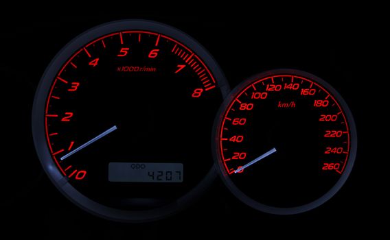 speedometer of a sports car