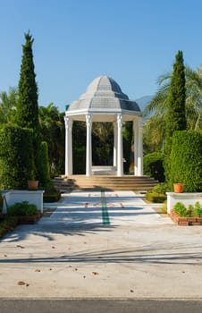 pavilion morocco style in garden with blue sky