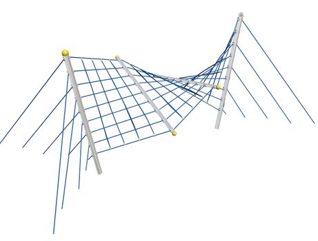 Play and climbing and crawling net, blue, 3D illustration, isolated against a white background.