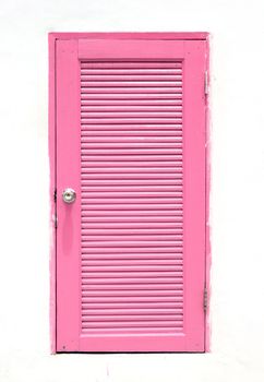 pink Greek Style door on wall