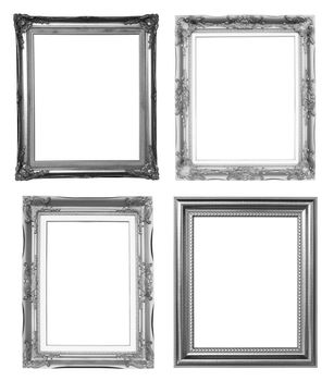 4 silver frame on white background