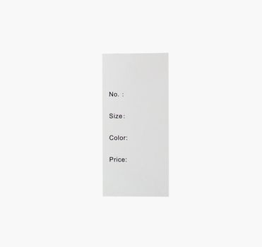 white paper label on white background isolate