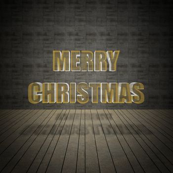 Merry Christmas with grunge vintage wall 