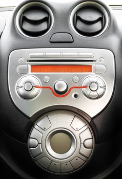 control panel and cd in a modern car