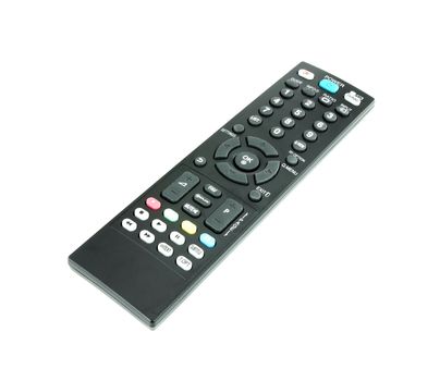 modern tv remote on white background