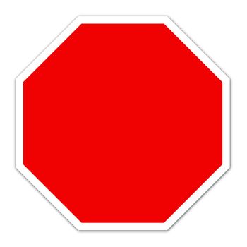 red blank sign on white