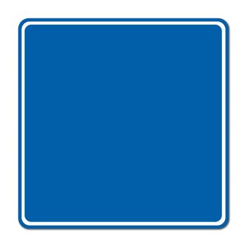 blue blank sign on white background