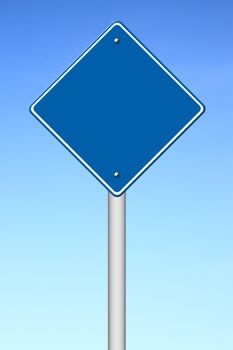 blue blank sign with blue sky background