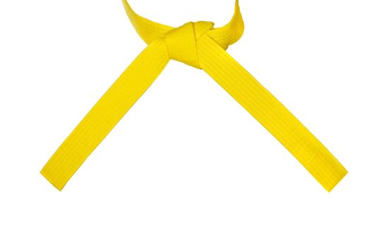 Karate orange belt tied tied in a knot