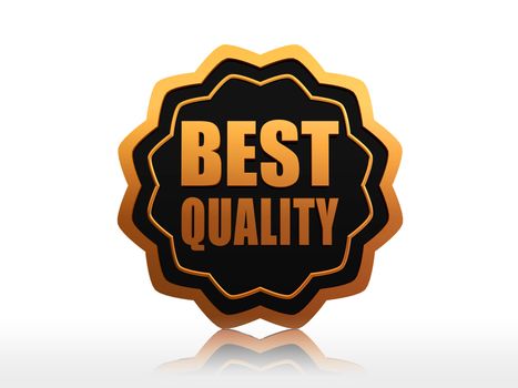 best quality black golden starlike label with text