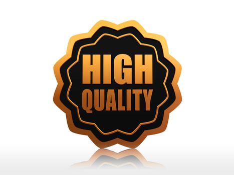 high quality black golden starlike label with text