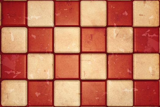 retro checked background with white and red squares